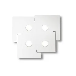 Wand-/Deckenleuchte TOTEM, 4-flammig, Metall lasergeformt, inkl. GX53 9.5W 3000K, weiß