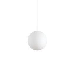 Pendelleuchte CARTA SP1, E27, Metall weiß matt / Schirm in Papier-Optik, Ø 30cm