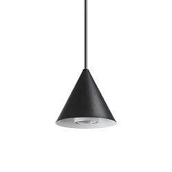 Pendelleuchte, A-LINE, Ø 13cm, GU10, Schwarz matt / Schirm innen weiß