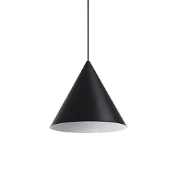 Pendelleuchte, A-LINE, Ø 30cm, E27, Schwarz matt / Schirm innen weiß