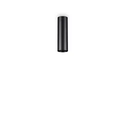 Aufbau-Deckenstrahler LOOK, IP20, zylindrisch, Höhe 20cm / Ø 6.5cm, inkl. GU10 LED (7W 3000K 540lm 50°, on-off), schwarz