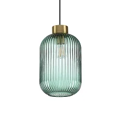 Pendelleuchte MINT-3, Ø 24cm, E27, Minzgrün / Messing satin