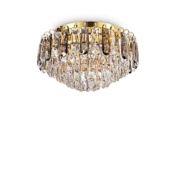 Deckenleuchte MAGNOLIA, inkl. 7x G9 3.2W 3000K, Gold / Kristall / Rauchglas