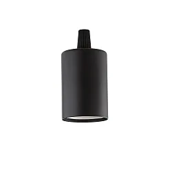 Leuchtmittelfassung LISCIO, zylindrisch, glatt, L 8.5cm / Ø 4cm, E27, schwarz