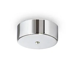 Baldachin MAGNETICO, rund, Ø 9cm, 1-fach, mittiger Auslass, magnetische Blende, chrom