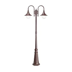 Outdoor Stehleuchte CIMA, IP43, Höhe 216cm, 2x E27 max. 60W, Aluminium / Acryl, Kaffee