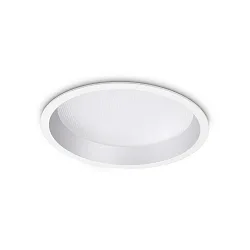 LED Einbauleuchte DEEP, IP20, Ø 21cm, Aluminium weiß / diffus, 30W 3000K 3200lm 77°