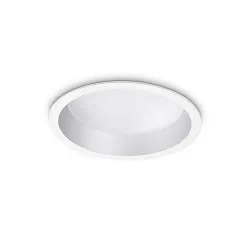 Recessed LED luminaire DEEP, IP20, Ø 15cm, aluminium white / diffus, 20W 4000K 2100lm 77°