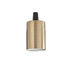 Leuchtmittelfassung LISCIO, zylindrisch, glatt, L 8.5cm / Ø 4cm, E27, messing brüniert