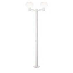 Outdoor Stehleuchte CLIO 2, 197cm, IP44, 2-flammig, 2x E27, ohne Abdeckung, Aluminium, Weiß