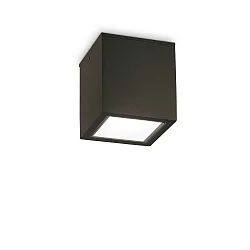 Outdoor-Deckenleuchte TECHO D15 SQUARE, IP54, 15x15cm, 230V AC, 1x GU10, Aluminium / gehärtetes Mattglas, starr, schwarz