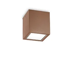 Outdoor-Deckenleuchte TECHO D15 SQUARE, IP54, 15x15cm, 230V AC, 1x GU10, Aluminium / gehärtetes Mattglas, starr, kaffee