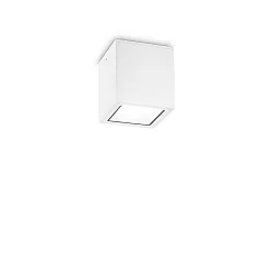 Outdoor-Deckenleuchte TECHO D09 SQUARE, IP54, 9x9m, 230V AC, 1x GU10, Aluminium / gehärtetes Mattglas, starr, weiß