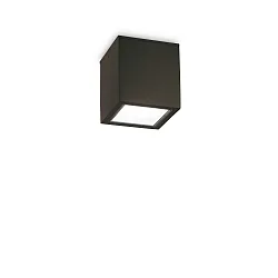 Outdoor-Deckenleuchte TECHO D09 SQUARE, IP54, 9x9m, 230V AC, 1x GU10, Aluminium / gehärtetes Mattglas, starr, schwarz