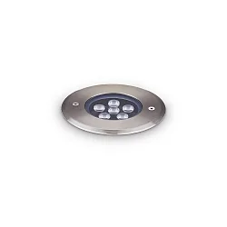 LED Boden-Einbauleuchte FLOOR 12, IP67 IK10, rund, Ø 12cm, 6W 3000K 520lm 30°, CRi >90, on/off, silber