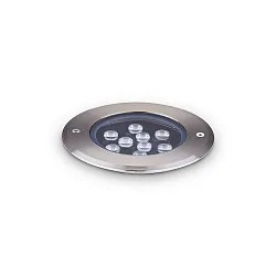 LED Boden-Einbauleuchte FLOOR 14, IP67 IK10, rund, Ø 14cm, 12W 3000K 1130lm 30°, CRi >90, on/off, silber