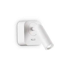 LED Wandleuchte BEAN, eckig, 3,5W, 3000K, 220lm, IP20, mit Schalter, weiß