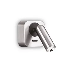 LED Wandleuchte BEAN, eckig, 3,5W, 3000K, 220lm, IP20, mit Schalter, Nickel
