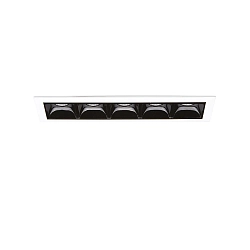 LED Einbau-Deckenstrahler LIKA TRIM, IP20, 5-fach, 14.6cm, schaltbar, schwarz/weiß, 12W 4000K 1150lm 29°