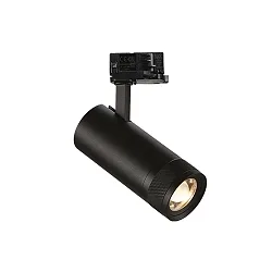 LED 3-Phasen-Schienenstrahler EOS 15W, fokussierbar 20-55°, CRi >90, schaltbar, 15W 3000K 1300lm, schwarz