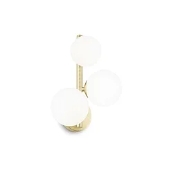 wall luminaire PERLAGE 3 flames, with switch G9 IP20, brass