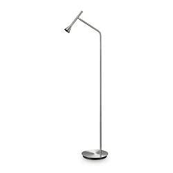 LED floor luminaire / reading luminare DIESIS, 7W 3000K 660lm, rotatable, tiltable, nickel