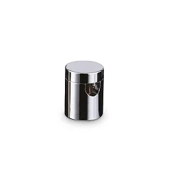 Aufbau-Kabelhalterung, mit abnehmbarem Gewindekopf, Zugentlastung seitlich, flach, für Kabel,  Ø 1.4cm / H 1.6cm, chrom