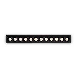 LED Einbau-Deckenstrahler LIKA SLIM, IP20, eckig, 23.6cm, 12-flammig, CRi >90, UGR<19, on-off, 20W 3000K 1720lm 32°, schwarz