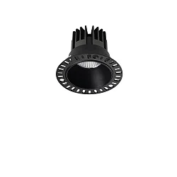 ceiling recessed luminaire GAME TRIMLESS ROUND 100MM round, rigid, flush, UGR < 19, switchable IP40/IP20, black 