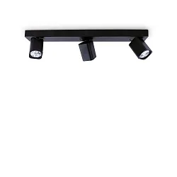 Wandspot RUDY, 3-flammig, GU10, 3x 35W (inkl.), IP20, schwarz