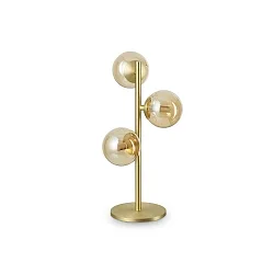 table lamp PERLAGE 3 flames G9 IP20, amber, satined brass 