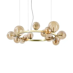 pendant luminaire PERLAGE 14 flames G9 IP20, satined brass 