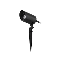 Outdoor LED Aufbau-Bodenstrahler KOALA, IP65, 7W 3000K 340lm 35°, CRi>90, schaltbar, schwarz, mit Erdspieß
