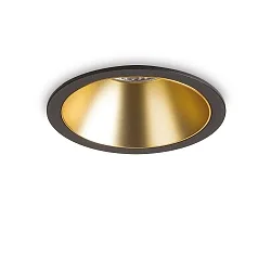 LED Decken-Einbauleuchte GAME TRIM ROUND, IP40 IK06, Ø 12cm, 20W 2700K 1420lm 27°, CRi >90, UGR <19, on-off, schwarz-gold