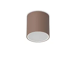 Outdoor-Deckenleuchte TECHO D15 ROUND, IP54, Ø 15cm, 230V AC, 1x GU10, Aluminium / gehärtetes Mattglas, starr, kaffee