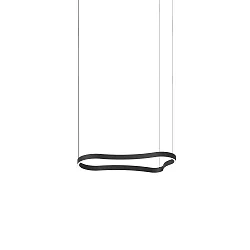 LED Design-Pendelleuchte WAVES-1 SP, IP20, 94.2 x 45.1cm, 37W 3000K 1660lm, CRi >90, schaltbar, schwarz / opal