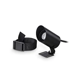Outdoor LED Aufbau-Bodenstrahler KOALA, IP65, 7W 3000K 340lm 35°, CRi>90, schaltbar, schwarz, mit Befestigungsgurt