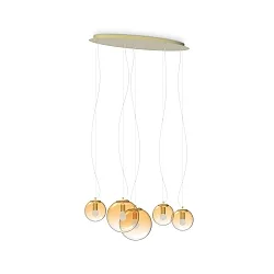 Pendelleuchte MAPA CLEAR SP5, 5-flammig, 5xE27, IP20, amber