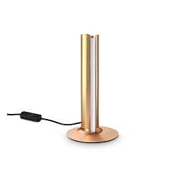 LED Tischleuchte DORICA, IP20, 8W 3000K 260lm, CRi>90, mit Schnurschalter + Touch-Dimmer, Kupfer gebürstet / glatt