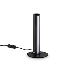 LED Tischleuchte DORICA, IP20, 8W 3000K 260lm, CRi>90, mit Schnurschalter + Touch-Dimmer, schwarz / geriffelt