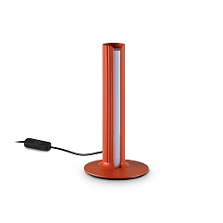 LED Tischleuchte DORICA, IP20, 8W 3000K 260lm, CRi>90, mit Schnurschalter + Touch-Dimmer, orange / geriffelt