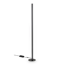 floor lamp DORICA PT1 1 flame, with cord dimmer, fluted IP20, black matt dimmable