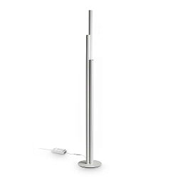 floor lamp DORICA PT3 3 flames, with cord dimmer, fluted IP20, white matt dimmable