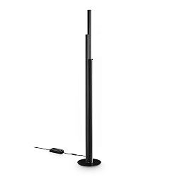 floor lamp DORICA PT3 3 flames, with cord dimmer, fluted IP20, black matt dimmable