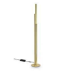 floor lamp DORICA PT3 3 flames, smooth, with cord dimmer IP20, brushed brass dimmable