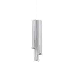 LED Pendelleuchte DORICA SP3 D90, IP20, 3-flammig, Ø 9.5cm, 27W 3000K 1560lm, CRi>90, DALI dimmbar, weiß / geriffelt