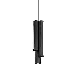 LED Pendelleuchte DORICA SP3 D90, IP20, 3-flammig, Ø 9.5cm, 27W 3000K 1560lm, CRi>90, DALI dimmbar, schwarz / geriffelt