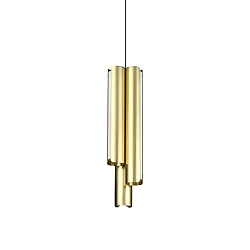 LED Pendelleuchte DORICA SP3 D90, IP20, 3-flammig, Ø 9.5cm, 27W 3000K 1560lm, CRi>90, DALI dimmbar, Messing gebürstet / glatt