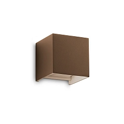outdoor wall luminaire ATOM UP/DOWN 10CM up / down, cube shape, adjustable IP54, coffee brown 