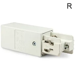 3-phase CLASSIC - side power feed, surface mount, N-conductor left, predective connector right, white
